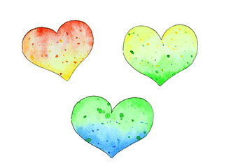 watercolor hand drawn heart
