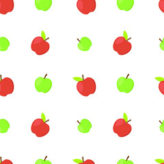Apple Icon Emoji Pattern. Fruit Seamless Background Symbols. Doodle Emoticon Illustration Design Vector.