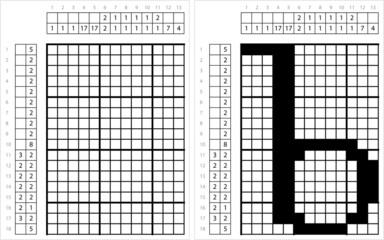 Fototapeta premium Alphabet b Lowercase Nonogram Pixel Art M_2112002