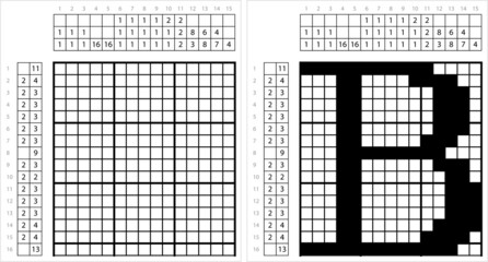 Alphabet B Nonogram Pixel Art M_2112002 © Ajay Shrivastava