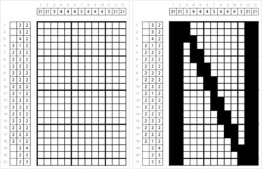 Fototapeta premium Alphabet N Nonogram Pixel Art M_2112001