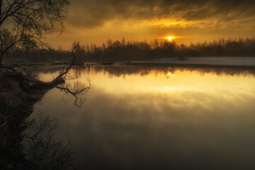 Winter sunrise on the river