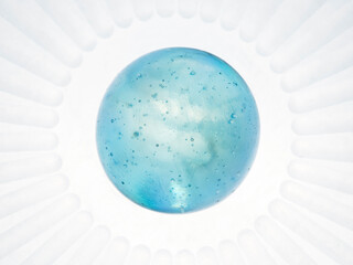 Blue glass marble in the back light