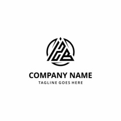      Abstract illustration of modern creative initials logo letter I Z B with triangle shape and circular arrow geometric design logo template