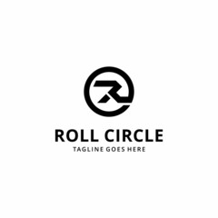 creative modern abstract illustration initials circle R sign creative logo design template