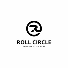 creative modern abstract illustration initials circle R sign creative logo design template