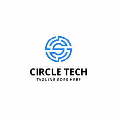 creative modern abstract illustration initials circle S sign creative logo design template 