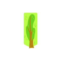 Tree Flat Character. Vector Illustration of Nature.
