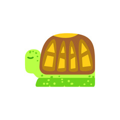 Turtle Flat Character. Vector Illustration of Animal.