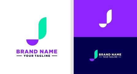 LETTER J LOGO MODERN MONOGRAM GEOMETRIC EDITABLE