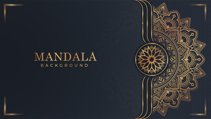 Luxury mandala background with golden arabesque pattern Arabic Islamic east style. Decorative mandala for print, poster, cover, brochure, flyer, banner, and your desired ideas. Mandala for Henna