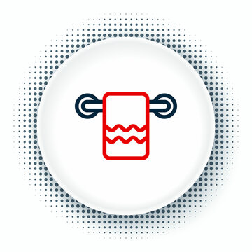 recommend clip art: Line Towel on a hanger icon isolated on white background. Bathroom towel icon. Colorful outline concept. Vector
