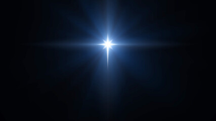 Christmas star in the dark sky. Nativity of Jesus Christ. Bright star appeared in the eastern sky when Jesus was born - 474396825