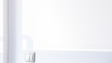 Shadow floor. Abstract light, black shadow overlay from window on white texture wall. Sunlight architecture background. Overlay effect for photo and design.