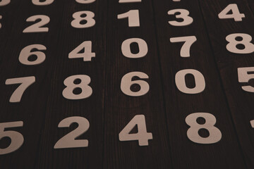 Background of numbers. from zero to nine. Numbers texture. Finance data concept. Matematic....