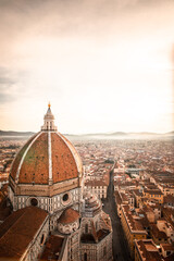 Fototapeta premium High view from Santa Maria del Fiore cathedral in Firenze, Tuscany, Italy.