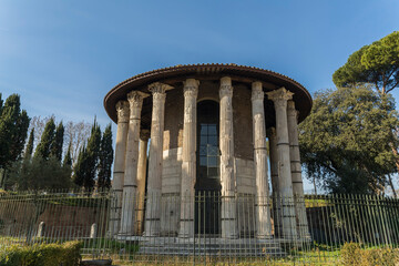 Fototapeta premium Temple of Hercules Victor in the area of the Forum Boarium, Rome, Italy