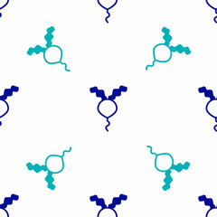 Blue Radish icon isolated seamless pattern on white background. Vector
