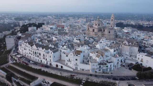The village of Locorotondo in Italy from above - aerial view - travel photography