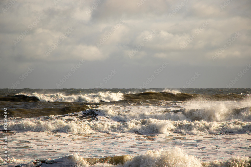 Canvas Prints waves crashing on a stormy day.