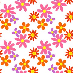 Beautiful seamless background with multicoloured floral pattern. Vector design.