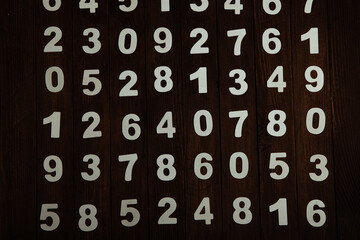 Background of numbers. from zero to nine. Numbers texture. Finance data concept. Matematic. Seamless pattern with numbers. financial crisis concept. Business success.