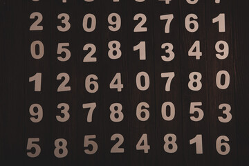 Background of numbers. from zero to nine. Numbers texture. Finance data concept. Matematic. Seamless pattern with numbers. financial crisis concept. Business success.