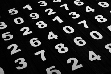 Obraz premium Background of numbers. from zero to nine. Numbers texture. Finance data concept. Matematic. Seamless pattern with numbers. financial crisis concept. Business success.