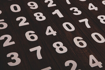 Background of numbers. from zero to nine. Numbers texture. Finance data concept. Matematic....