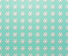 New Year.  Abstract background. Snowflakes on a green background.