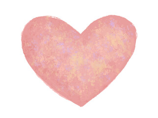 Hand drawn stylized heart. Pink heart with chalk texture