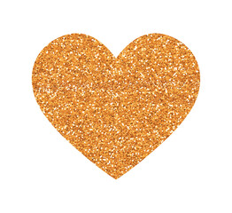 Heart Love Gold GlitterTexture. Golden design element.