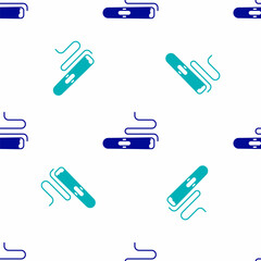 Blue Cigar icon isolated seamless pattern on white background. Vector