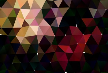 Dark Pink, Yellow vector triangle mosaic template.