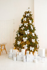 Christmas tree in a bright room