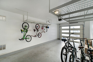 Clean garage with bikes