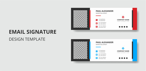 Creative corporate business email signature template or email footer and personal social media cover 