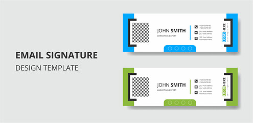 Creative corporate business email signature template or email footer and personal social media cover 