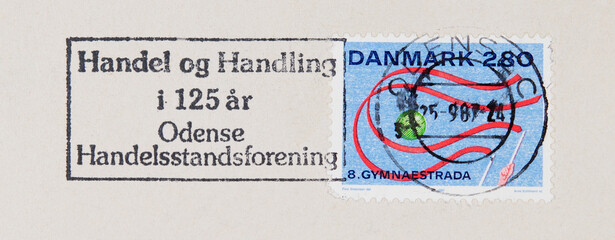 briefmarke stamp gestmepelt used frankiert cancel alt old vintage retro papier paper turnen bänder...