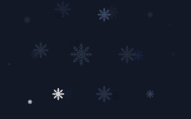 Fototapeta na wymiar Light BLUE vector background with xmas snowflakes.