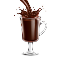 Hot chocolate isolated on white background. Vector illustration