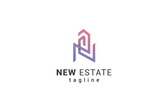 Letter N creative line art simple real estate logo