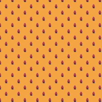 seamless pattern of sweet red candied marmalade on an orange background