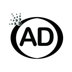  AD logo icon vector template on white background, creative letter AD icon. AD vector.

