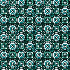 Green seamless pattern with circles