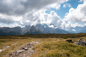 Fototapeta na wymiar view of Monte Piana in Dolomites Alps, Italy