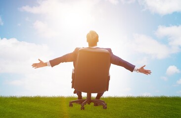 Businessman enjoying his time during vacation