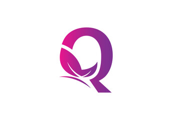 this is a creative letter Q add butterfly icon design