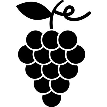 Grape Glyph Icon Fruit Vector