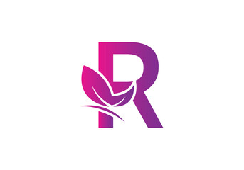 this is a creative letter R add butterfly icon design